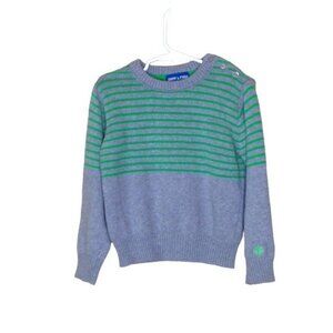 Andy and Evan Green and Gray Sweater Striped Long Sleeve 3T